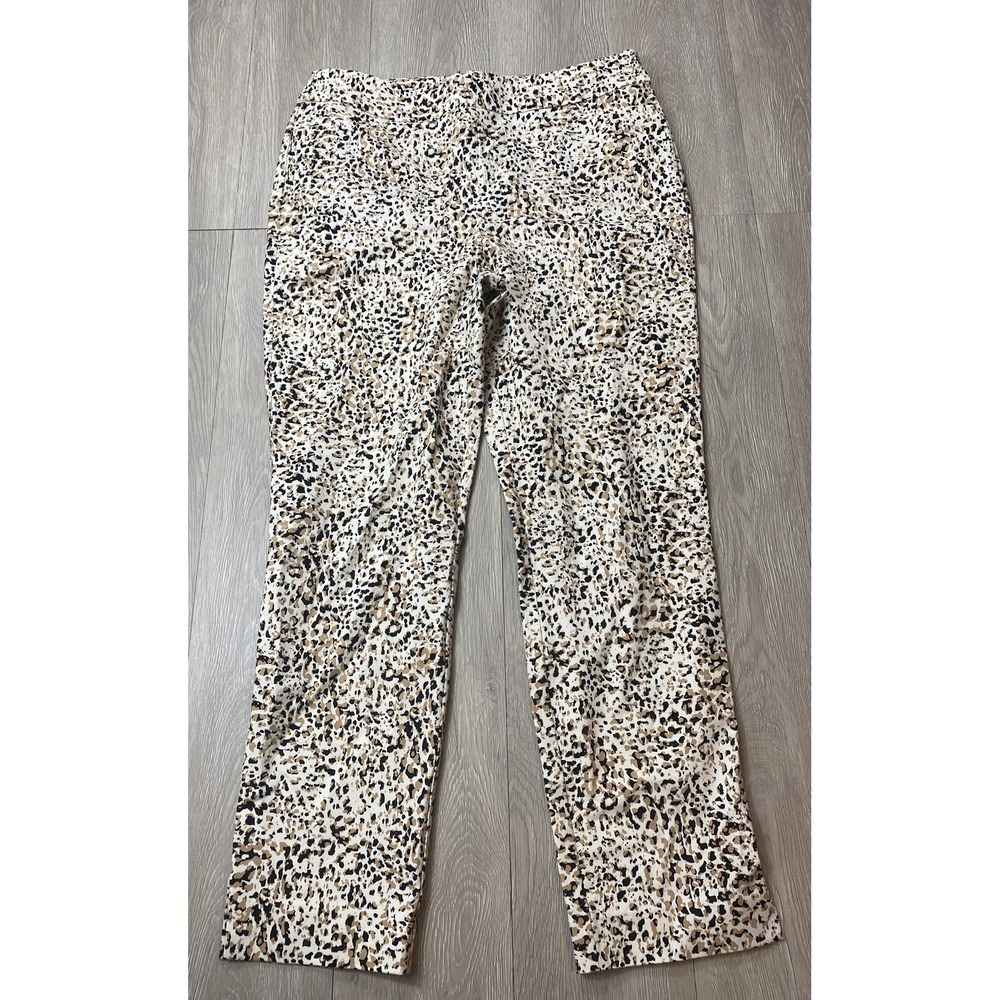 Chicos Cheetah Print Pants‎ Women's 34x27.5 Stretch Lightweight